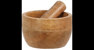 Vijzel en mortel manghout 10cm