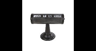 Kalender zwart metaal 24,5x12x18,5cm