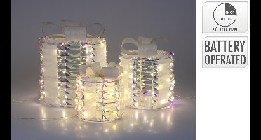 Beeld Cadeau 30cm set a 3 regenboog LED