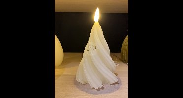 Kaars LED boom gedraaid H13cm crème