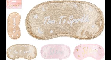 Slaapmasker satijn met tekst Roze