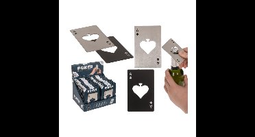 Metalen flesopener Pokerkaart 8,6x5,4cm