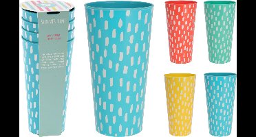 Bekerset 4-delig 400ml kunststof