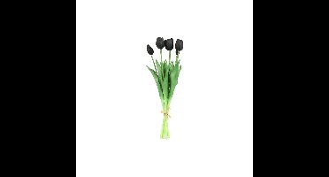 Kunstboeket tulpen zwart 10x10x41cm