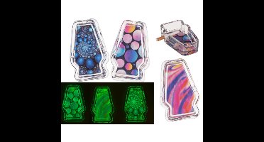 Glazen asbak glow in the dark 12x8cm