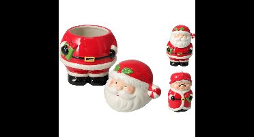 Voorraadpot kerstman 21cm aardewerk