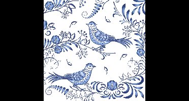 Duni Servetten Porcelain Bird 33x33cm