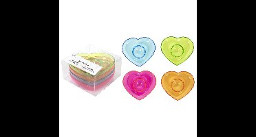 Eierdop hart kunststof set a 4 stuks