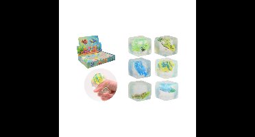 Johntoy Slow rise glitter kubus met vis