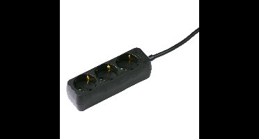 Grundig Stekkerdoos zwart 3-voudig 1,5M