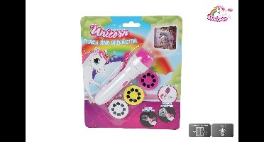 Unicorn projector met zaklamp 11,5cm