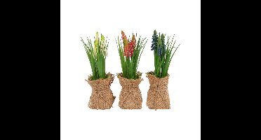 Kunstbloem in pot Muscari H20cm