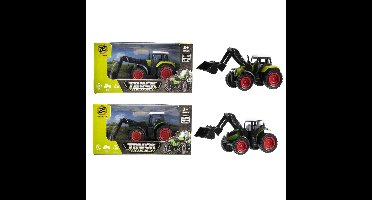 Tractor met voorlader pull-back 11cm