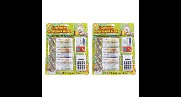 Speelgeld met rekenmachine en creditcard