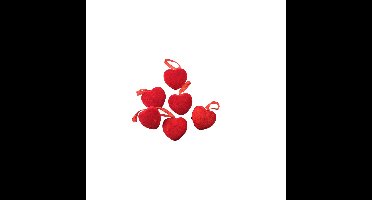 Hart hanger x6 liefde 5x4,5x2cm