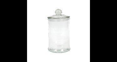 Voorraadpot glas met knop Ø10x18,5cm