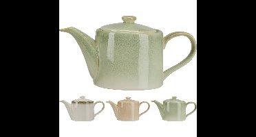Theepot aardewerk 900ml 3ass
