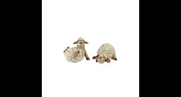 Beeldje Schaap beige klein 14x11,5x7,5cm