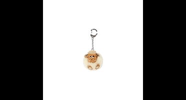 Pom pom sleutelhanger schaap 8x7,5cm