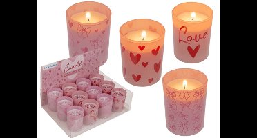 Kaars in glas Love Ø5xH6,5cm