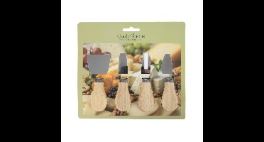 Kaasmesjes hout/RVS 4-delig