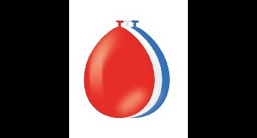 Ballonnen rood/wit/blauw 30cm 50 stuks