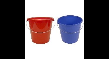 Huishoudemmer 10 ltr rood/blauw/groen