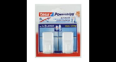 Tesa Plakhaakjes met powerstrips wit