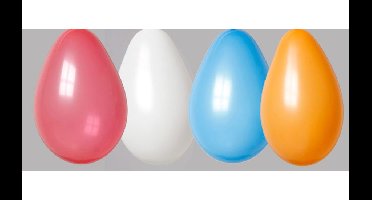 Globos zak 100 ballonnen ro/wi/bl/or