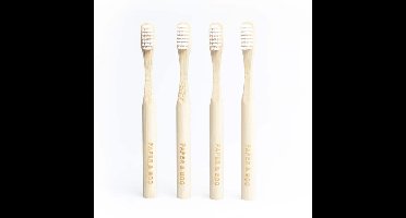 Paper & Boo Accessoires 4x Bamboe Tandenborstel Kinderen 4Stuks