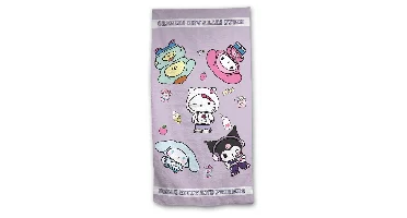 Hello Kitty strandlaken paars 70 x 140 cm
