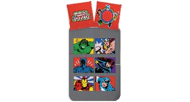 Marvel Avengers Dekbedovertrek Comics - 140 x 200 cm - 70 x 90 cm