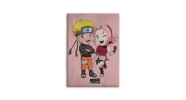 Naruto Fleece plaid roze 100 x 140 cm - polyester