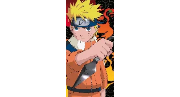 Zwarte Naruto strandlaken Vlam 70 x 140