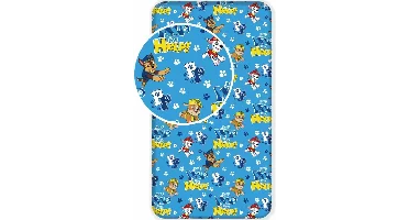 PAW Patrol HELP! - Hoeslaken - Eenpersoons - 90 x 200 cm - Blauw