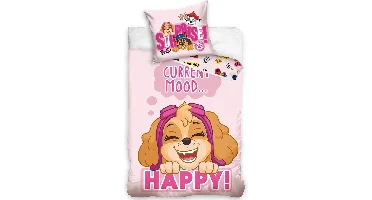 PAW Patrol Dekbedovertrek Happy Mood - 140 x 200 cm - Katoen - roze