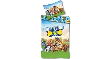 Paw Patrol dekbedovertrek One Team 140 x 200 cm - 70 x 90 cm Katoen