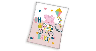 Peppa Pig Coral fleece plaid OH Happy Days!- 130 x 170 cm