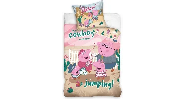 Peppa Pig Cowboys Dekbedovertrek 140 x 200 cm katoen