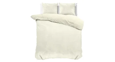 Sleeptime Velvet Uni Dekbedovertrek Creme 140 x 220 cm