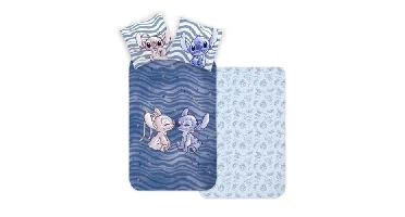 Lilo and Stitch Peuterdekbedovertrek Blue Stripes - 100 x 135 cm - Katoen