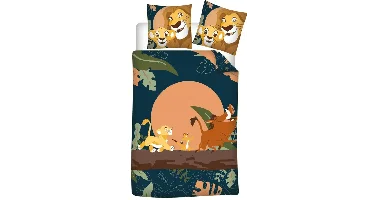 Disney The Lion King Dekbedovertrek - Timon, Pumbaa en Simba - 140 x 200 cm
