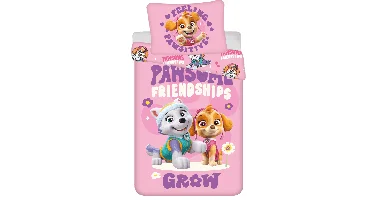 Paw Patrol dekbedovertrek Pawsome friendship grow 140 x 200 cm - 70 x 90 cm - polyester