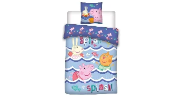 Peppa Pig dekbedovertrek Splash 140 x 200 cm - 65 x 65 cm - katoen
