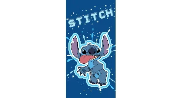 Stitch strandlaken funny 70 x 140 cm - Polyester - blauw