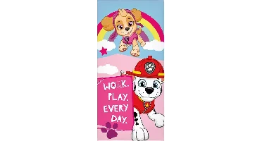 Paw Patrol handdoek Work, Play Every day 70 x 140 cm - Katoen