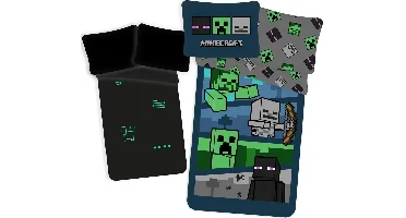 Minecraft Monsters Glow in the dark Dekbedovertrek 140 x 200 cm - Katoen