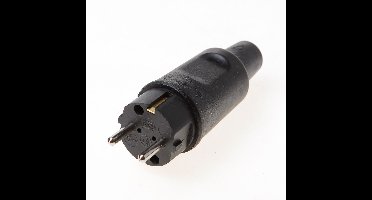 Stekker zwart rubber 220v
