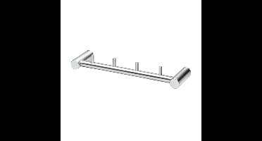 Handdoekrek met 4 vaste pinnen rvs geborst.