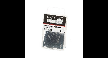 Spaanpl.schr.zwart pk tx20 4.0X25 Blister 25